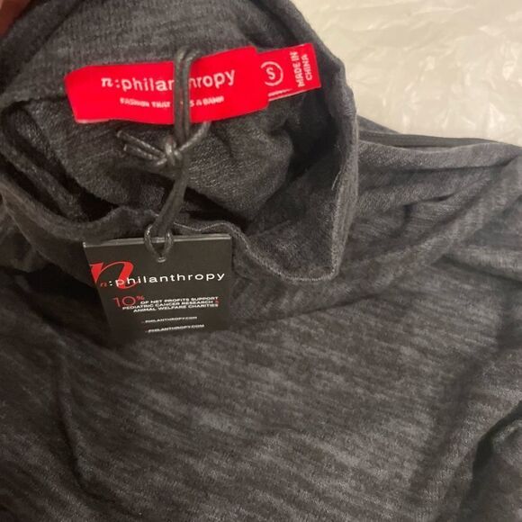 n: Philanthropy Revolve Electra Ruched One Sleeve Mini Dress In Charcoal.Size S - Picture 10 of 12